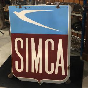 Plaque peinte SIMCA double face