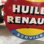 Plaque émaillée HUILES RENAULT Service