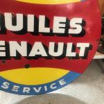 Plaque émaillée HUILES RENAULT Service