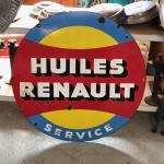 Plaque émaillée HUILES RENAULT Service