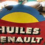 Plaque émaillée HUILES RENAULT Service