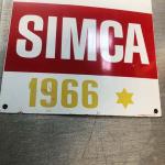 Plaque émaillée SIMCA SERVICE 1966