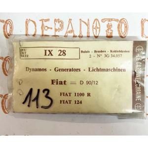 Jeu de 2 charbons de dynamo FIAT IX 28