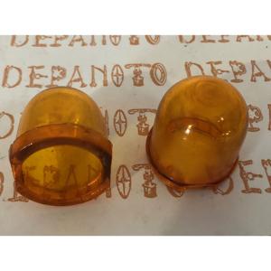 Cabochons de feu orange en verre la paire