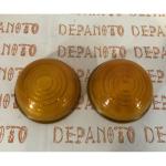 Cabochons de feu SCINTEX orange en verre la paire