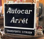 Plaque émaillée Autocar arrêt transport CITROËN