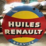 Plaque émaillée HUILES RENAULT Service