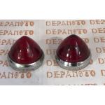 Cabochons de feu rouge en verre la paire