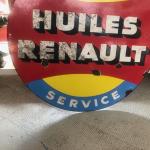 Plaque émaillée HUILES RENAULT Service