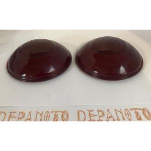 Cabochons de feu SCINTEX  en verre diamètre 109 mm la paire